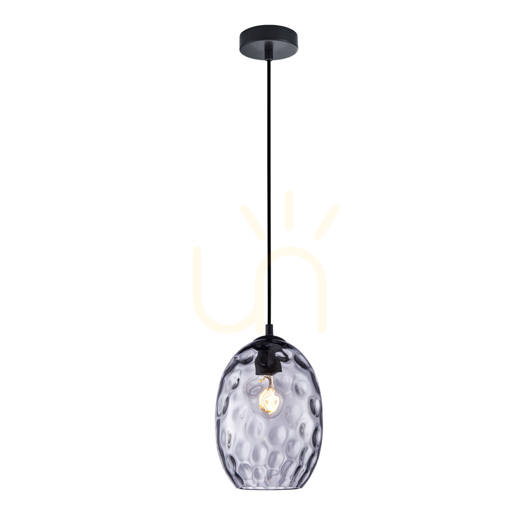 Kontrollera Hänglampa Italux Novala svart rökt glas E27 PND-3031-1-BK-SG Hänglampa Italux Novala svart rökt glas E27 PND-3031-1-BK-SG