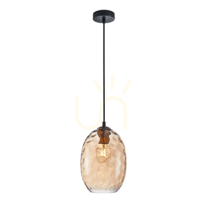 Italux Novala pendellampa med bärnstensfärgat glas, E27, 18 cm, PND-3031-1-BRO-AMB small 0