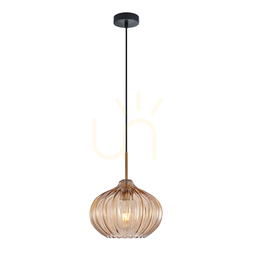 Kontrollera Italux Pansol taklampa E27 amber glas guld PND-2940-1S-BRO-AMB Italux Pansol taklampa E27 amber glas guld PND-2940-1S-BRO-AMB