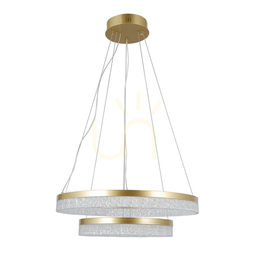 Kontrollera Italux Pantal LED-pendellampa, guldfärgad, 60 cm, PND-34533-2L-GD