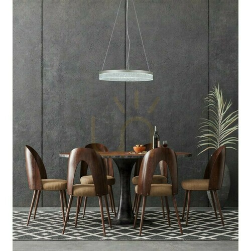 Kontrollera Italux Pantal LED-pendellampa, silverfärgad, 50 cm, PND-34533-M-SILV