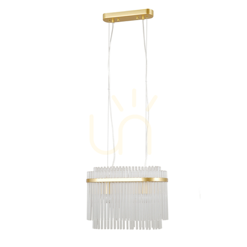 Kontrollera Italux Guld Glas Pendellampa 2-Ljus E27 20 cm PND-40929-2A-GD