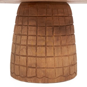 Bazar Bizar Kotak-Kotak tårtfat på fot i teak, natur 24 cm small 6