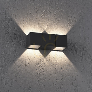 MARCEL vägglampa 9658-13 Antracit 2xLED small 4