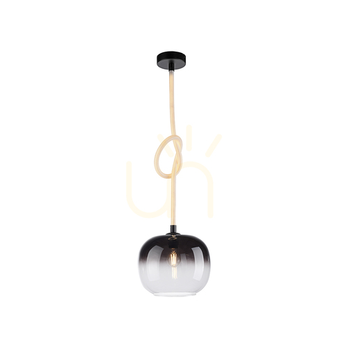 Kontrollera LUMA 2410-18 pendellampa med upplyst LED-rep, svart, E27