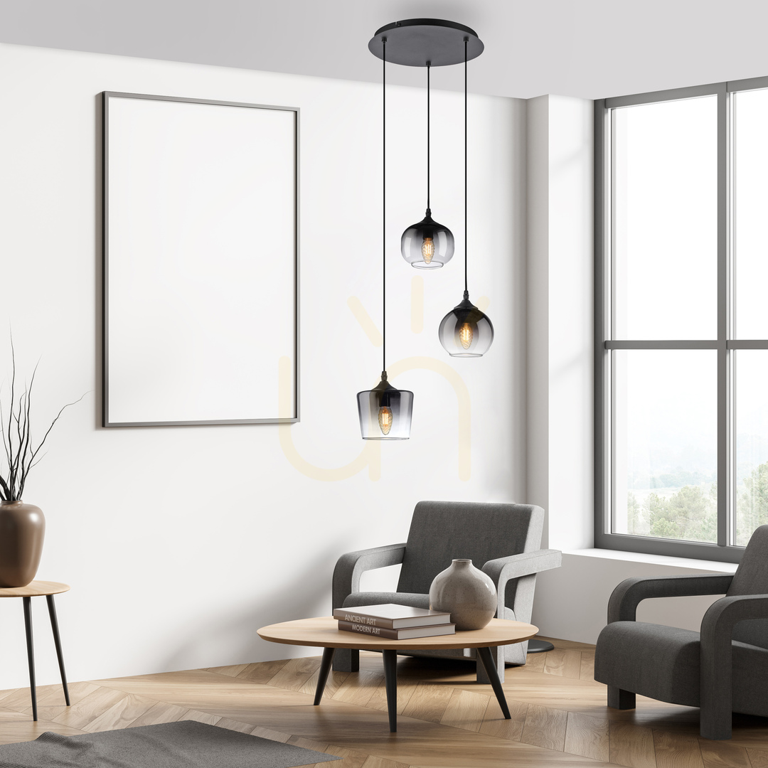 Förhandsvisning ZEA taklampa 15424-18 svart 3×E14 ZEA taklampa 15424-18 svart 3×E14