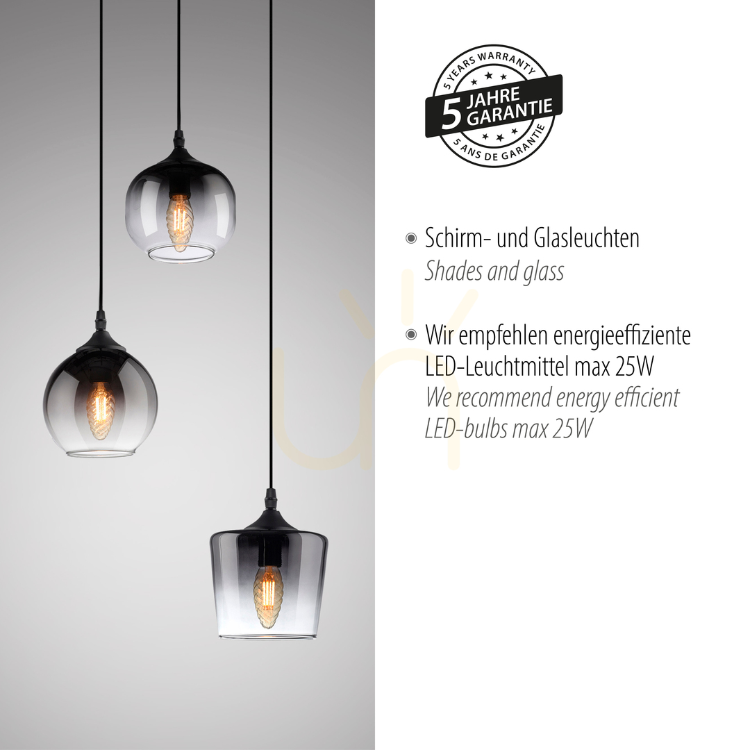 Visa ZEA taklampa 15424-18 svart 3×E14 ZEA taklampa 15424-18 svart 3×E14