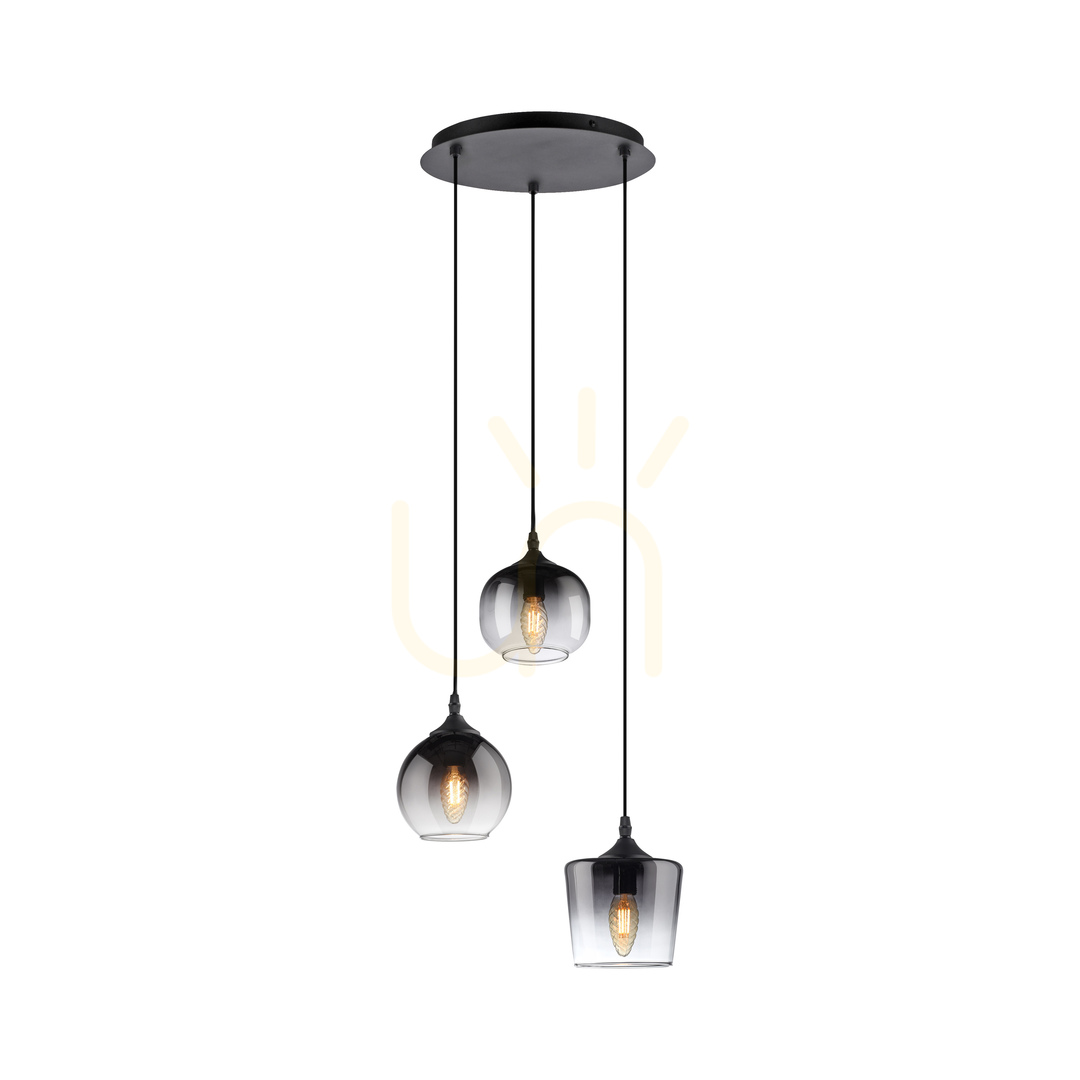 Förhandsvisning ZEA taklampa 15424-18 svart 3×E14 ZEA taklampa 15424-18 svart 3×E14