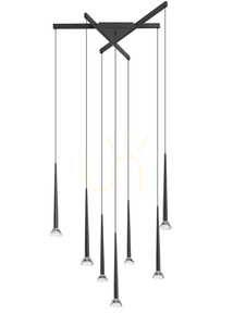 Pendellampa BOSTON P0603-07C-P7B1 Zuma Line 7xLED 3000K svart matt Ø 81 cm small 0