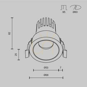 DIP infälld takarmatur DL115-10W-2.7K-B Maytoni small 7