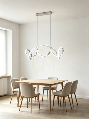 Kontrollera TORONTO silverfärgad pendellampa 105 cm 7095-0163 Aviano