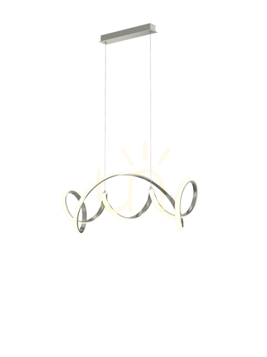 Kontrollera TORONTO silverfärgad pendellampa 105 cm 7095-0163 Aviano