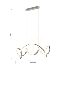 TORONTO silverfärgad pendellampa 105 cm 7095-0163 Aviano small 3