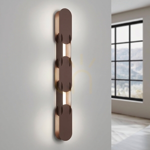 CHAIN 91 brun LED-vägglampa 4000K small 2