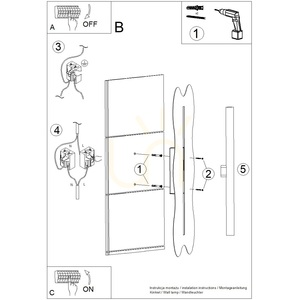 KLOVER vägglampa beige small 7