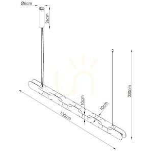 CHAIN 158 mocca LED 3000K taklampa small 5