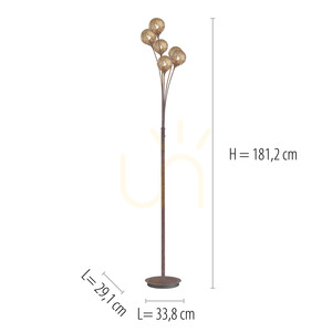 GRETA Golvlampa 398-48 Rost 6xG9 small 5