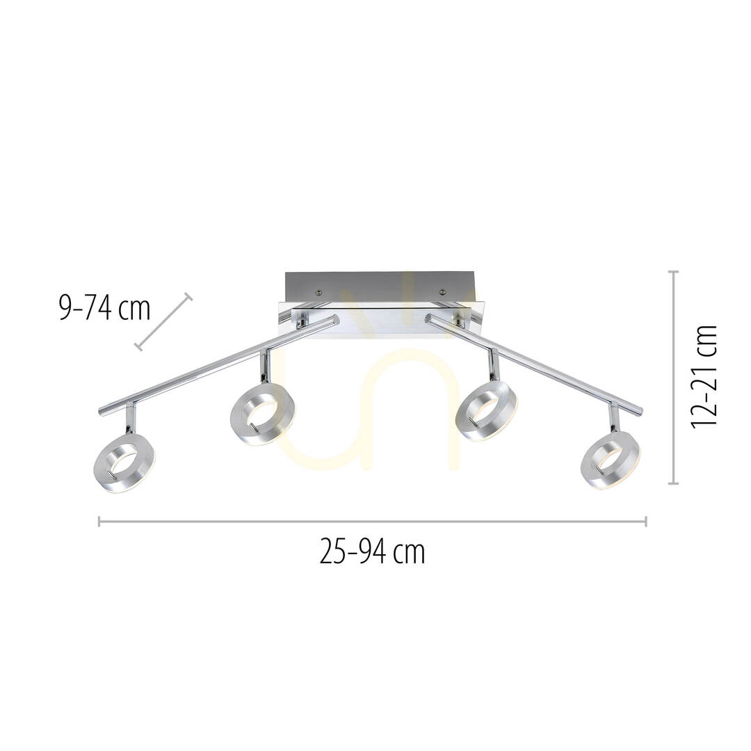 Förhandsvisning SILEDA plafond 6786-96 Silver 4xLED SILEDA plafond 6786-96 Silver 4xLED