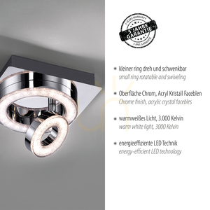 TIM Plafond 14520-17 Krom 2xLED 4 TIM Plafond 14520-17 Krom 2xLED small 4