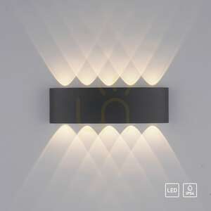Paul Neuhaus CARLO 9489-13 LED-vägglampa, antracit, 27 cm, IP54 small 10