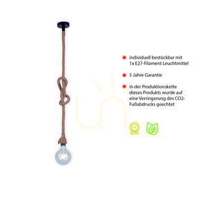 ROPE Taklampa 15481-18 Brun 1xE27 3 ROPE Taklampa 15481-18 Brun 1xE27 small 3