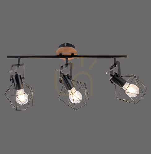Kontrollera Plafond JARO 15673-78 Svart 3xE27