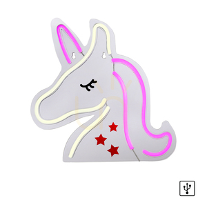 Paul Neuhaus NEON-UNICORN 85025-70 LED-vägglampa – enhörning, rosa och vit, 33 cm small 1