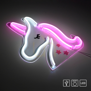 Paul Neuhaus NEON-UNICORN 85025-70 LED-vägglampa – enhörning, rosa och vit, 33 cm small 10