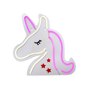Paul Neuhaus NEON-UNICORN 85025-70 LED-vägglampa – enhörning, rosa och vit, 33 cm small 12