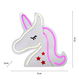 Paul Neuhaus NEON-UNICORN 85025-70 LED-vägglampa – enhörning, rosa och vit, 33 cm small 7