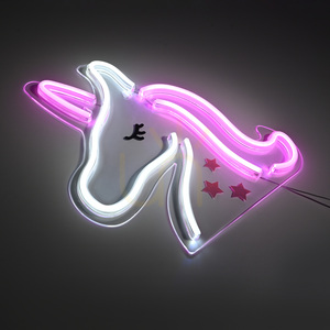 Paul Neuhaus NEON-UNICORN 85025-70 LED-vägglampa – enhörning, rosa och vit, 33 cm small 9