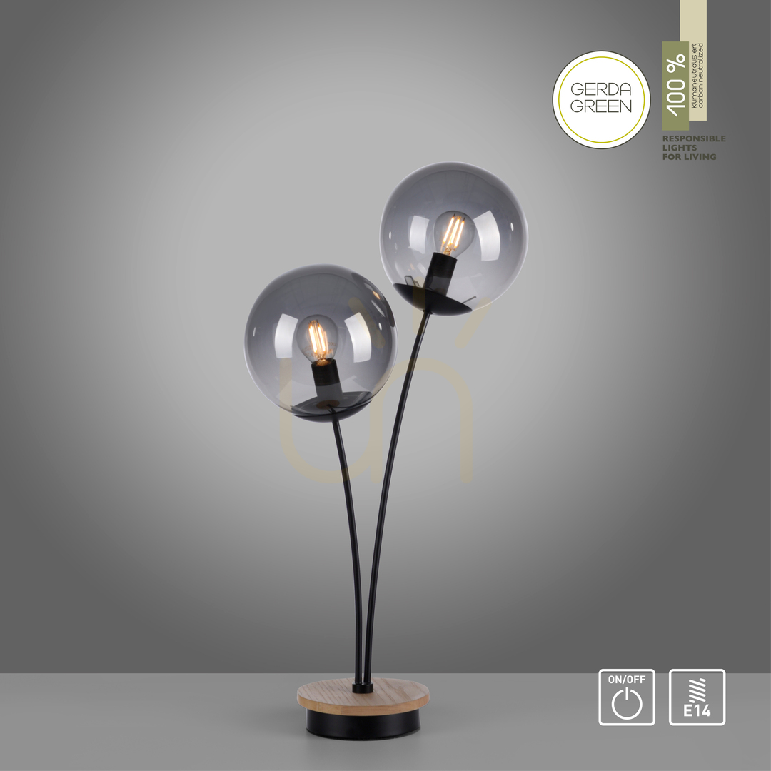 Kontrollera GREEN WIDOW Bordslampa 11390-79 Svart 2xE14. GREEN WIDOW Bordslampa 11390-79 Svart 2xE14.