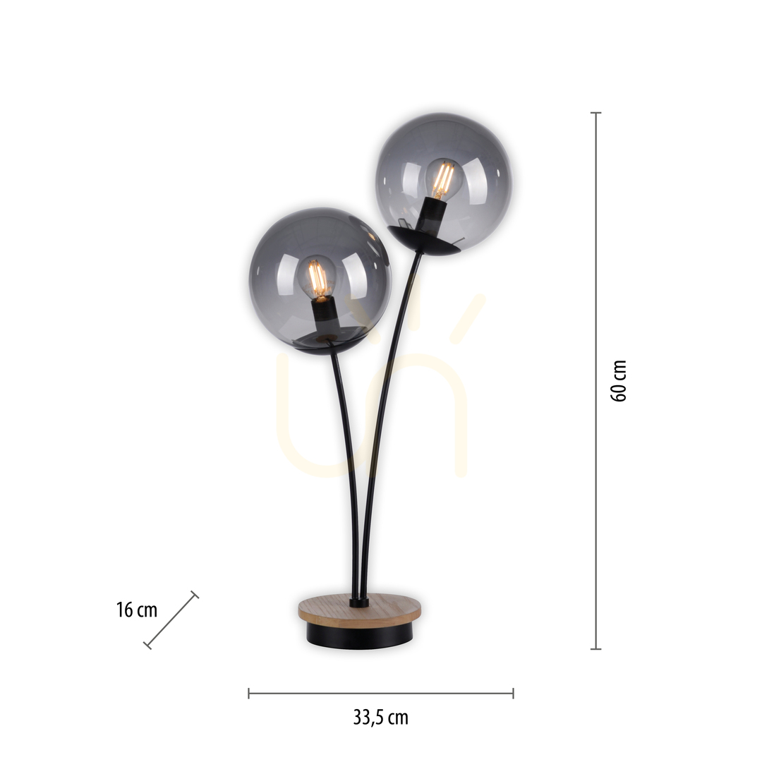 Förhandsvisning GREEN WIDOW Bordslampa 11390-79 Svart 2xE14. GREEN WIDOW Bordslampa 11390-79 Svart 2xE14.