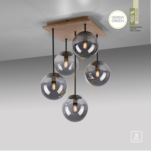 GREEN WIDOW Plafond 11395-79 Svart 5xE14 10 GREEN WIDOW Plafond 11395-79 Svart 5xE14 small 10