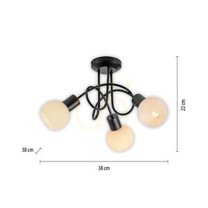 Plafond LOKI 12153-18 Svart 3xE14 8 Plafond LOKI 12153-18 Svart 3xE14 small 8