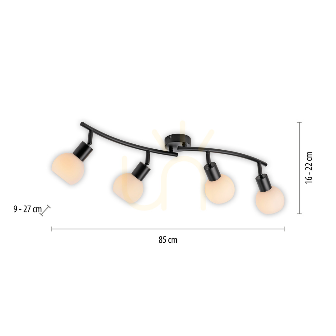 Display Plafond LOKI 12154-18 Svart 4xE14 Plafond LOKI 12154-18 Svart 4xE14