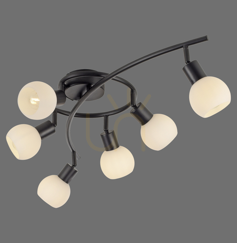 Kontrollera Plafond LOKI 12155-18 Svart 6xE14