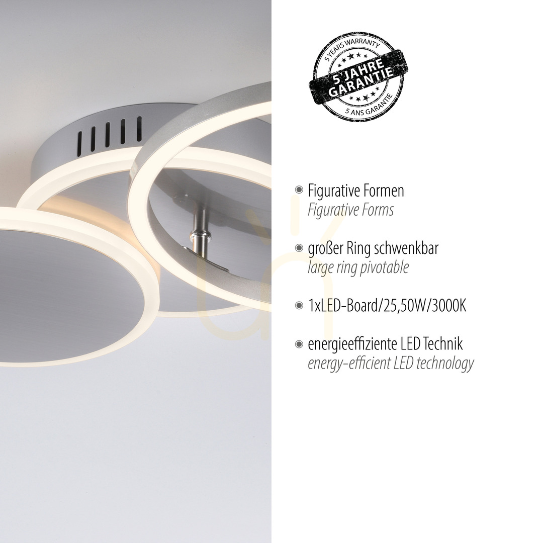 Visa SEVENT Plafond 14116-55 Silver 1xLED SEVENT Plafond 14116-55 Silver 1xLED