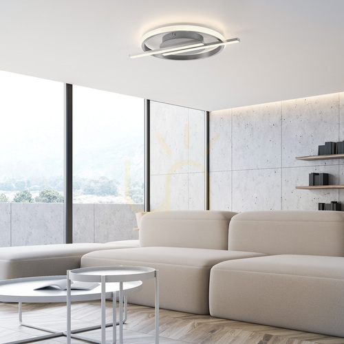 Kontrollera LED-plafond KORSA 14130-55 stål 20 W 3000 K dimbar Simply Dim