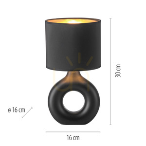 Zuma Line CARARA 14193-18 svart och guld bordslampa E27 small 8
