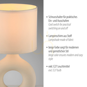 CARARA bordslampa 14193-39 Beige 1xE27 3 CARARA bordslampa 14193-39 Beige 1xE27 small 3