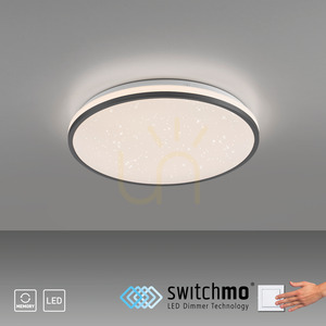 JUST LIGHT KYLE 14294-18 svart LED-plafond Ø38 cm, Switchmo small 12