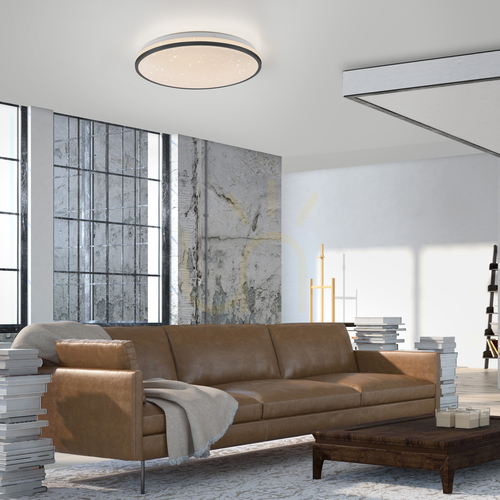 Kontrollera JUST LIGHT KYLE 14294-18 svart LED-plafond Ø38 cm, Switchmo