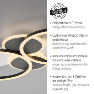 Plafond TROOPER 14552-16 Vit 4xLED small 4