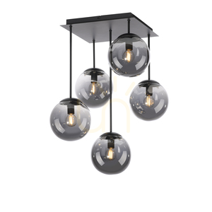 BIG WIDOW 14602-18 svart taklampa med 5 ljuspunkter, E14 small 5