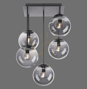 BIG WIDOW 14602-18 svart taklampa med 5 ljuspunkter, E14 small 0