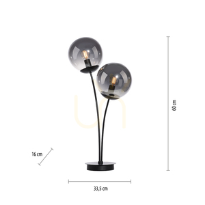JUST LIGHT BIG WIDOW 14605-18 bordslampa, svart, rökglas, 2×E14 small 7
