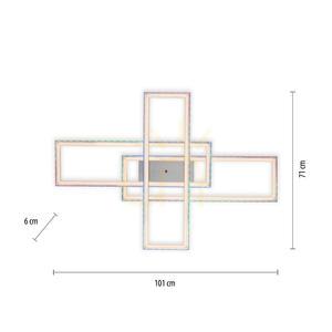 Plafond FELIX60 14637-55 Silver 2xLED small 6
