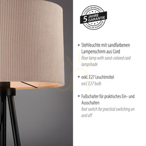 GREEN DURO Golvlampa 14894-39 Beige 1xE27 small 4