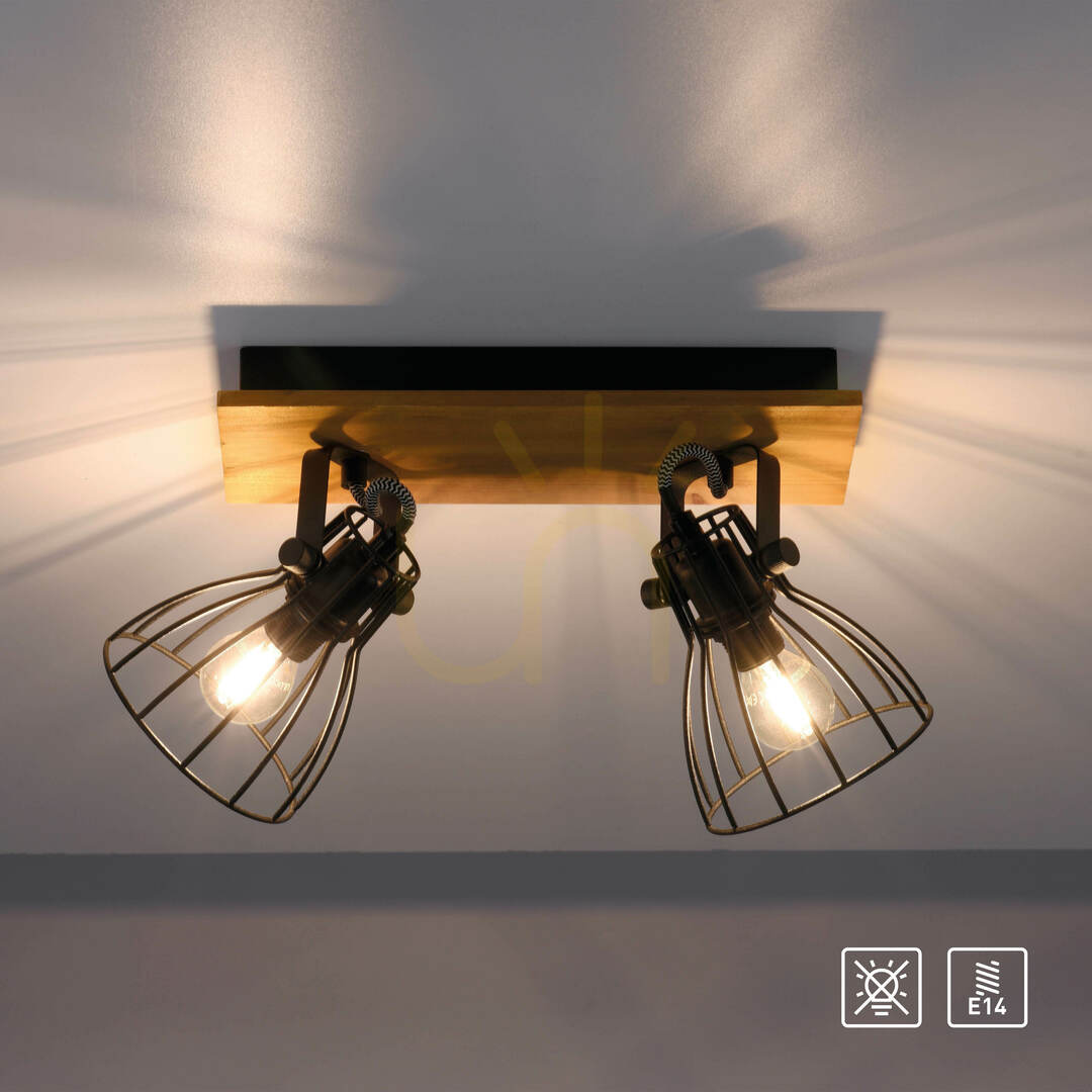 Kontrollera TARO Plafond 15118-18 Svart 2xE14 TARO Plafond 15118-18 Svart 2xE14